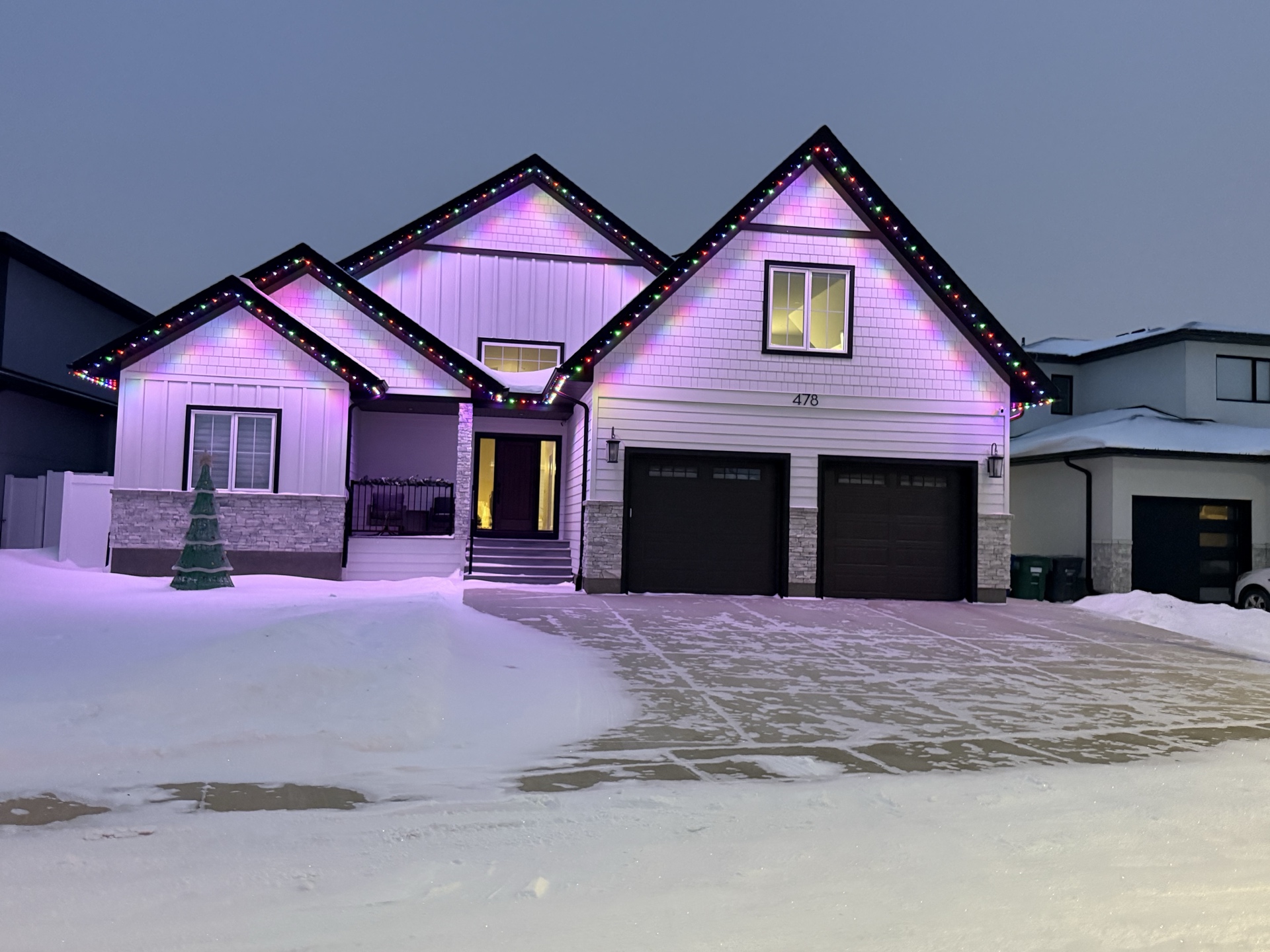 Gemstone Lights installation Saskatoon home