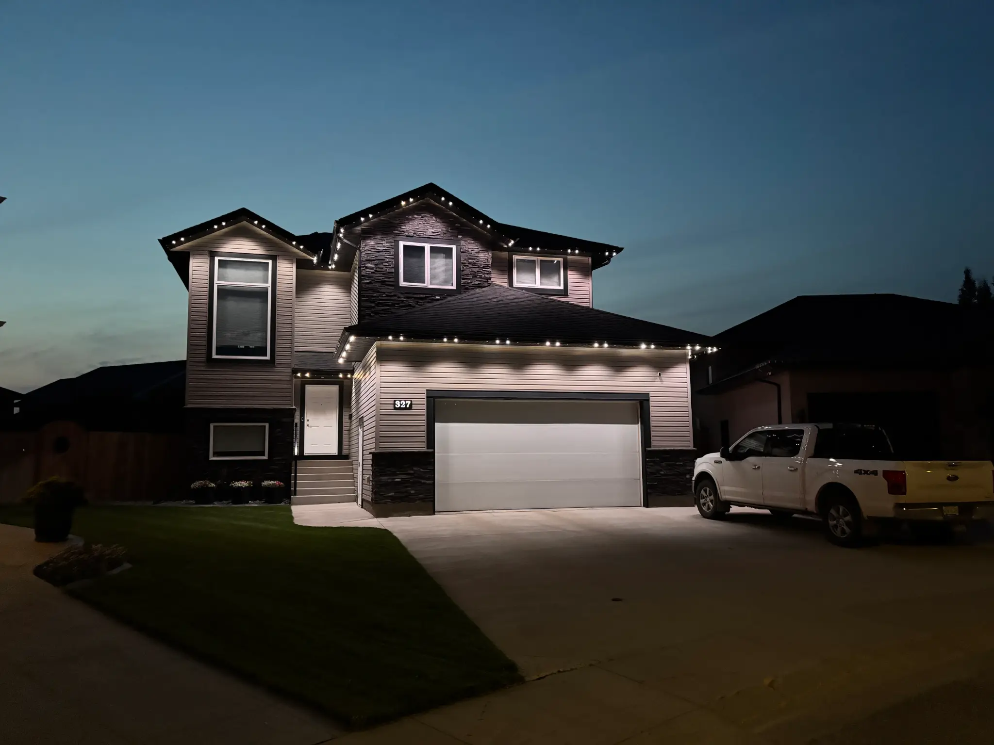 Permanent LED lighting Saskatoon home